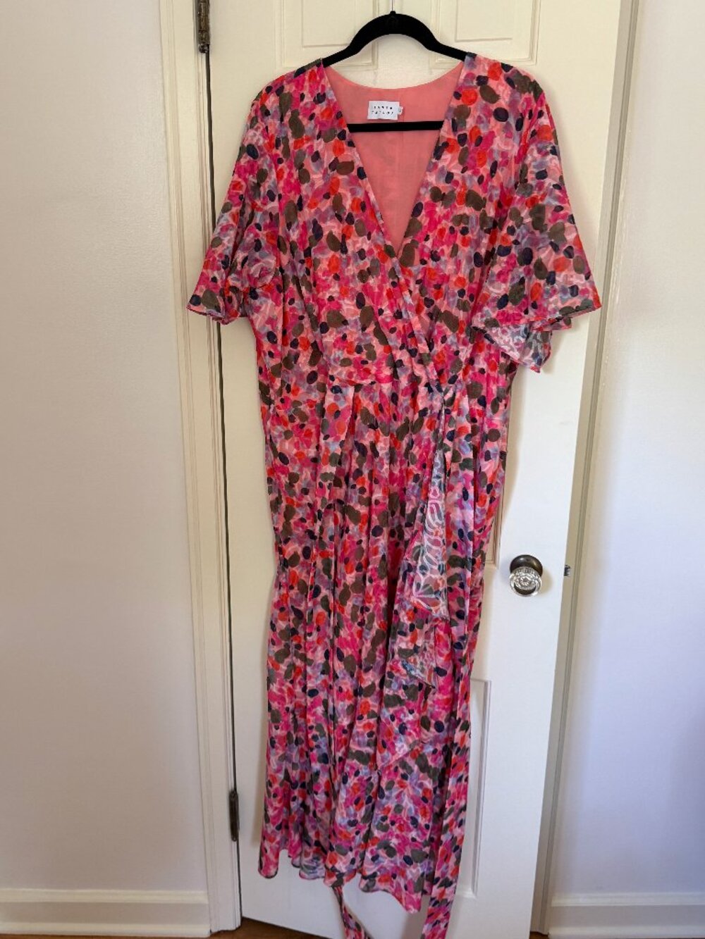Tanya Taylor Blaire Dress Papaya Ceramic Dot Multi Size 20